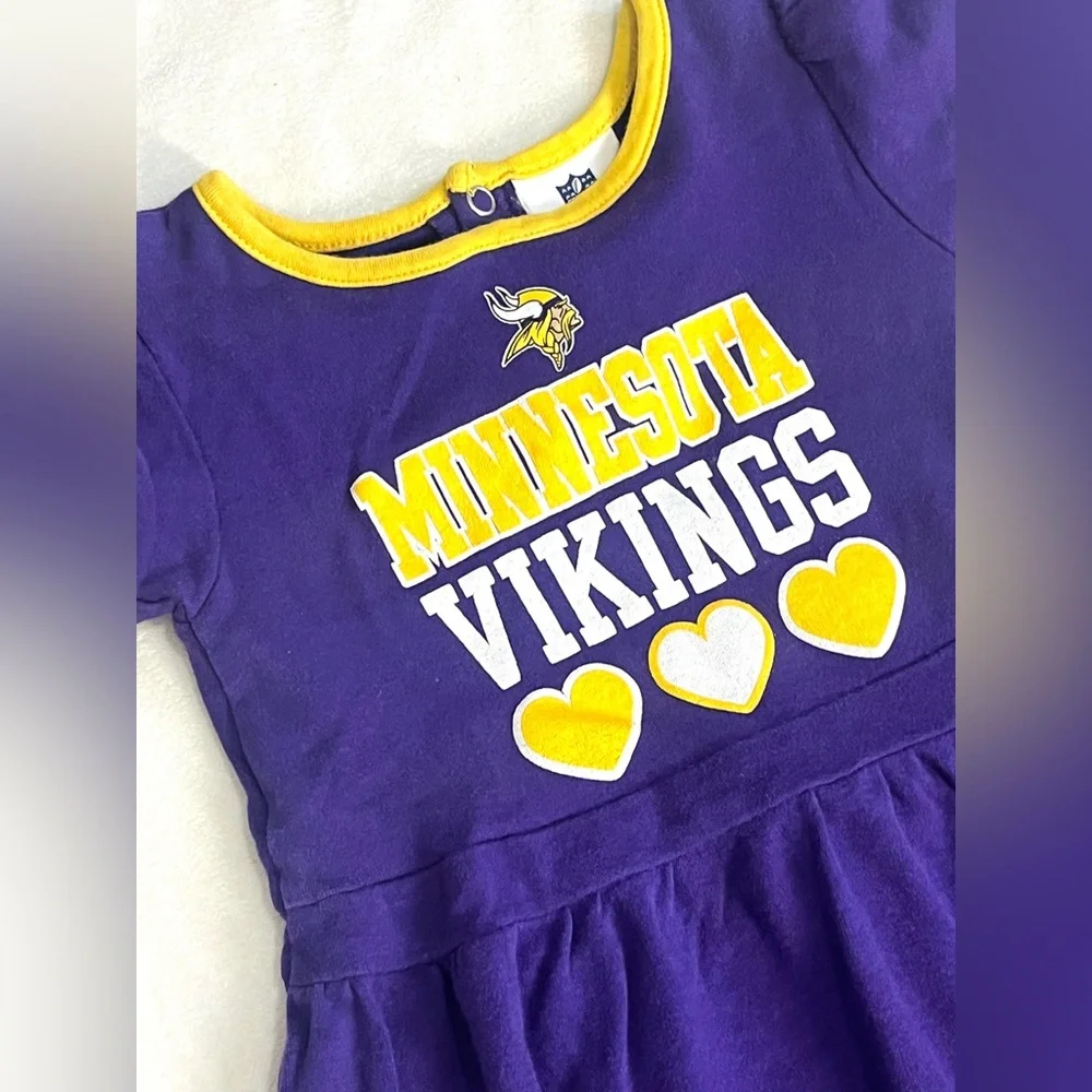 Minnesota Vikings Purple Heart to Heart Toddler NFL Children’s Dress Girls 3T - Picture 2 of 12